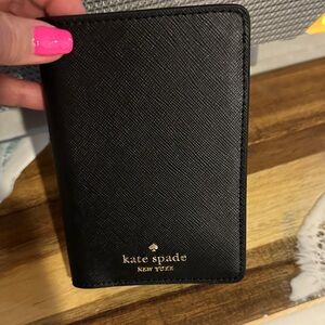 Kate Spade Black Leather Travel Wallet